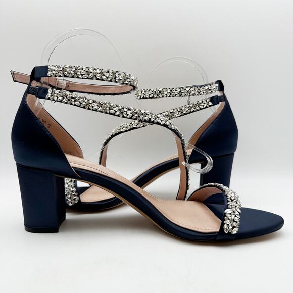 Pnina Tornai for Naturalizer Women Ahava Heels US 12 M Blue Crystal Open Toe NIB - Picture 4 of 12